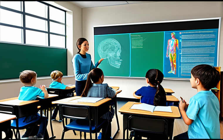 **
"A classroom scene, students fully clothed and engaged in art projects, a teacher assisting, a holographic display showing AI-generated art suggestions, appropriate content, safe for work, professional educational setting, perfect anatomy, natural proportions, well-formed hands, family-friendly environment, bright and inspiring atmosphere."
**