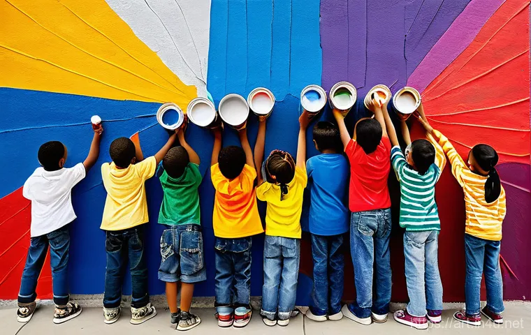 미술과 조각 교육 - **Prompt 2: A child creating an imaginative, vibrant painting that defies convention.**
    A confid...